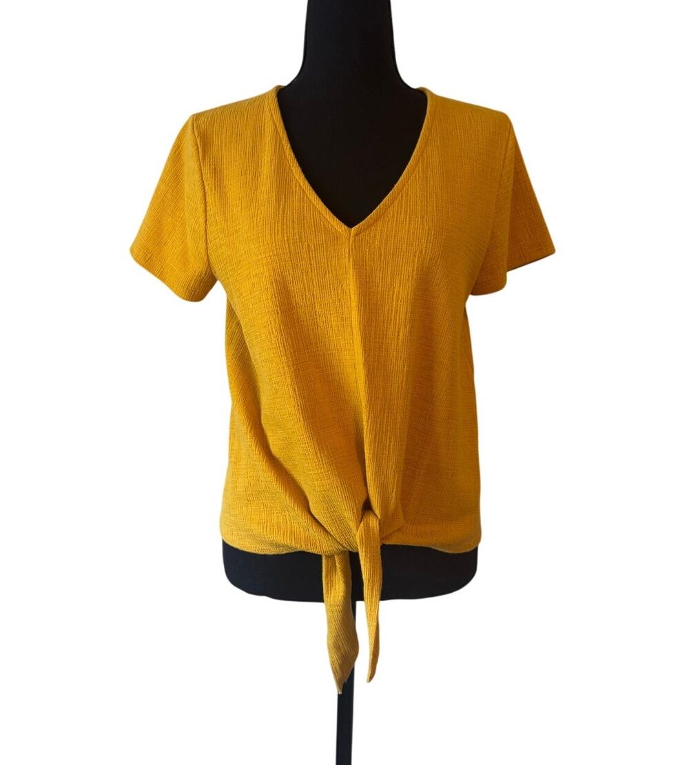 J.CREW Mustard Yellow Short Sleeve Top Size Small